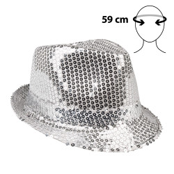 Strieborný klobúk s flitrami